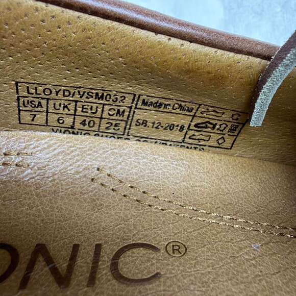 Vionic Lloyd Boat Shoes Oxfords Mens Brown Leather Casual Ortho Comfort sz 7 main image 7